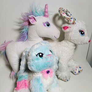 Build a Bear Bundle Unicorn Princess Bunny and Glisten the Reindeer
